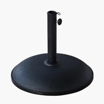Black Concrete and Steel 25kg Outdoor Parasol Base
