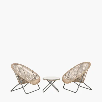 Tobs Outdoor Grey Foldable Loungers Set