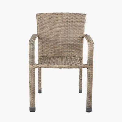 Tobs Outdoor Grey Synthetic Rattan Stacking Chair