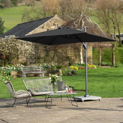 Grey 3mx2m Rectangular Outdoor Cantilever Parasol
