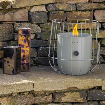 Olive Green Metal Outdoor Round Basket Lantern