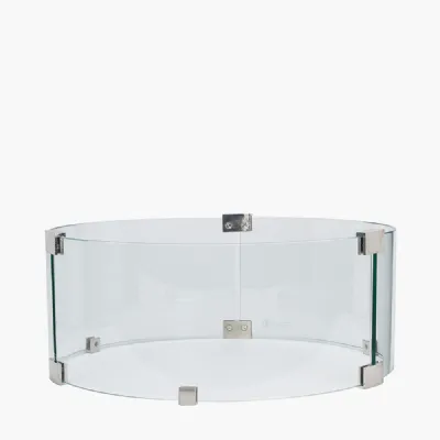 Large Round Cosiglass Glass Set for Outdoor Fire Pit