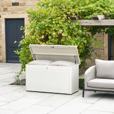 Light Grey Steel Small Garden Cushion Storage Box