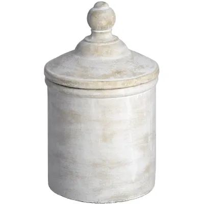 Large Antique White Cannister