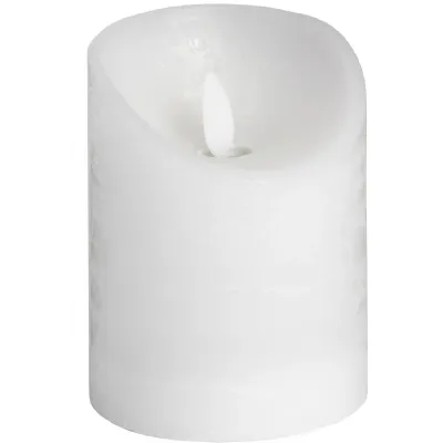 Luxe Collection 3 x 4 White Flickering LED Candle
