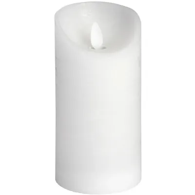 Luxe Collection 3 x 6 White Flickering Flame LED Wax Candle