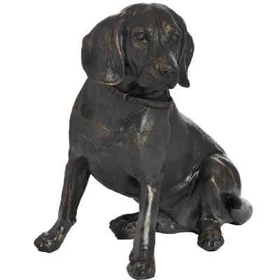 Sitting Spaniel In Antique Bronze