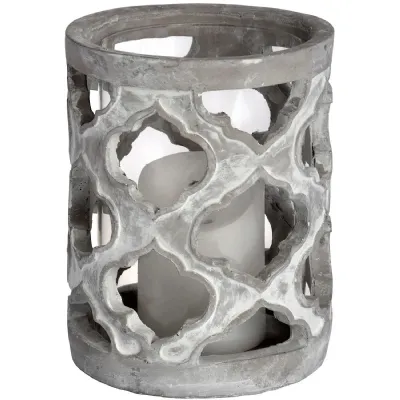 Small Stone Effect Patterned Candle Holder