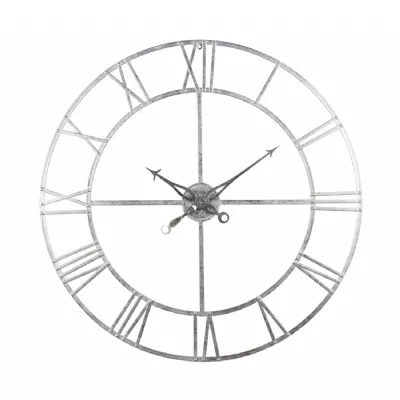 Large Silver Foil Skeleton Wall Clock