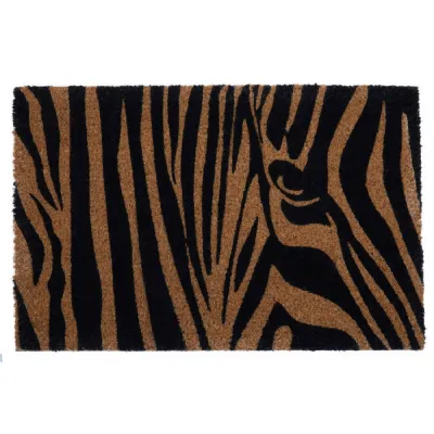 Coconut Door Mat With Zebra Print