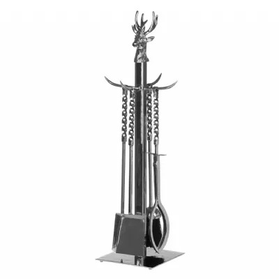 Polished Nickel Fireside Set