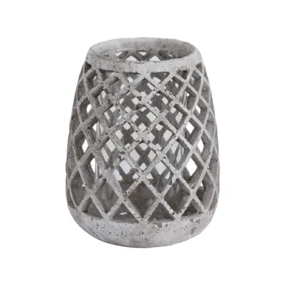Large Conical Ceramic Lattice Hurricane Lantern