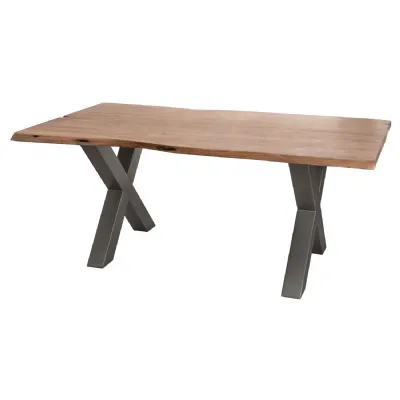 Grey Acacia Top Dining Table