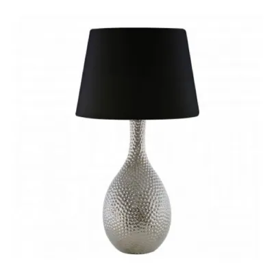 Chrome Hammered Base Table Lamp