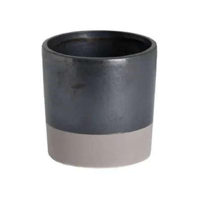 Metallic Grey Ceramic Planter