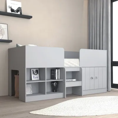 Dove Grey 4ft6in Double 135cm Low Sleeper Bed with Storage