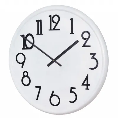 White Oversized Round Wall Clock with Black Numerals