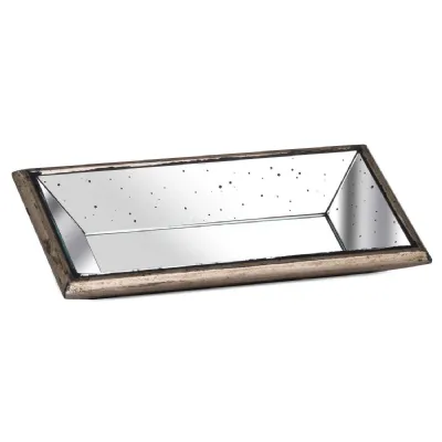 Mirrored Display Tray With Wooden Detailing
