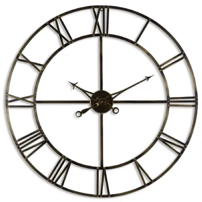 Large Antique Brass Large Skeleton Clock