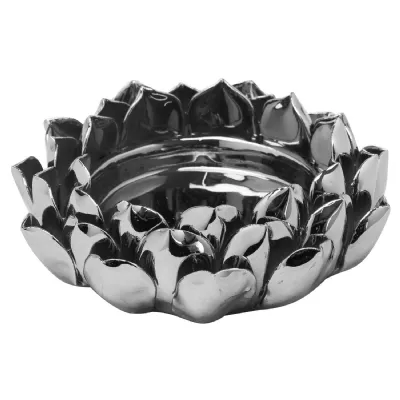 Silver Acorn Candle Plate