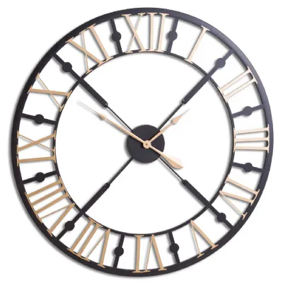 Black And Gold Skeleton Clock