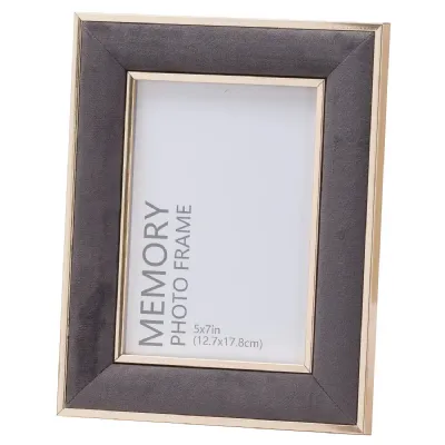 Grey Velvet With Gold 5X7 Frame
