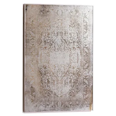 Antique Etched Rectangular Distressed Foxed Wall Vintage Art Mirror