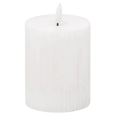 Natural Glow 3x4 Textured Ribbed LED Candle