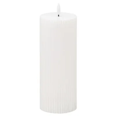 Natural Glow 3x8 Textured Ribbed LED Candle