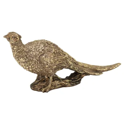 Antique Gold Pheasant Ornament