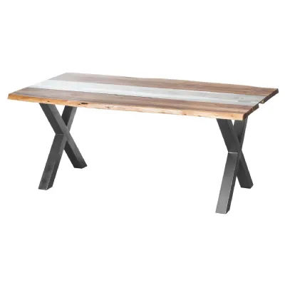 Wood And Glass Top Dining Table