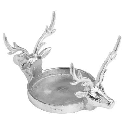 Farrah Collection Silver Large Stag Candle Holder