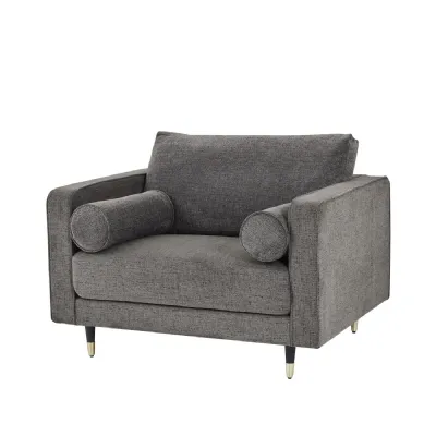 Grey Large Fabric Arm Chair
