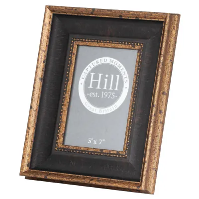 Black And Antique Gold Beaded 5X7 Photo Frame
