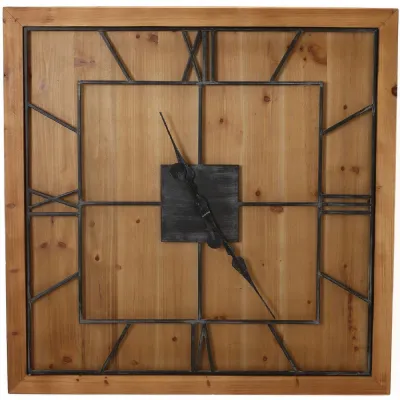 Williston Square Wooden Wall Clock