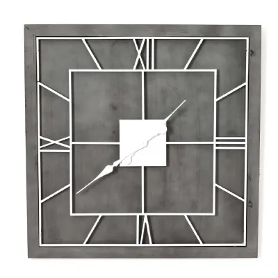 Williston Grey Square Wall Clock