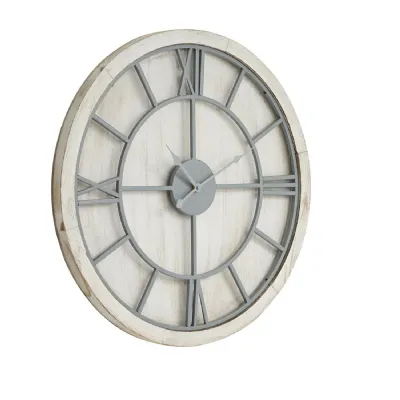 White Washed Wood Wall Clock