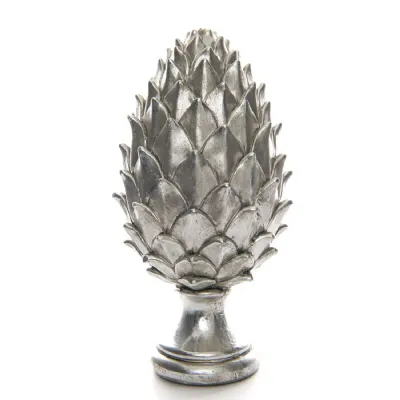 Tall Silver Pinecone Finial