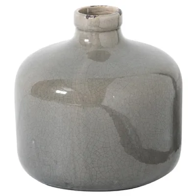 Distressed Grey Glazed Vase