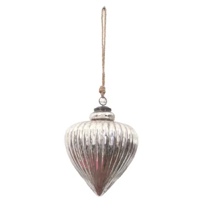 The Noel Collection Antique Silver Large Vallupe Bauble