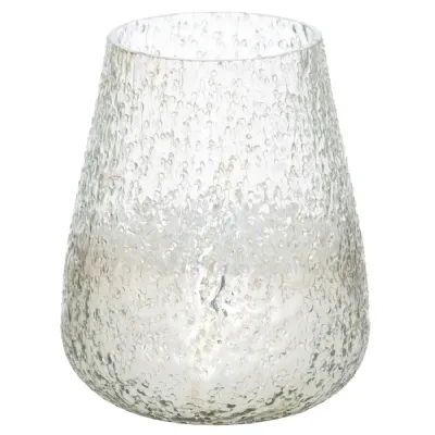 Lustre Silver Domed Candle Holder