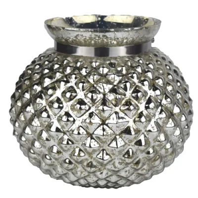 The Lustre Collection Silver Large Combe Candle Holder
