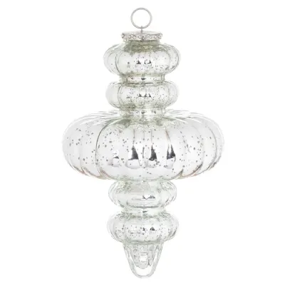 The Noel Collection Silver Fluted Statement Bauble