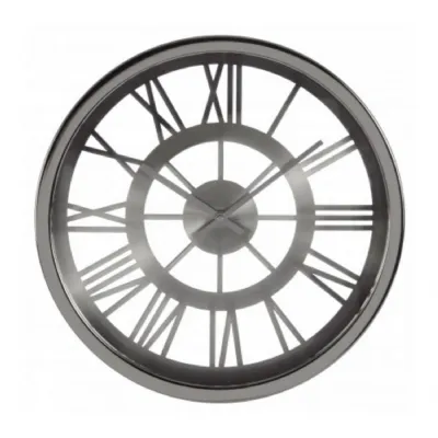 Chrome Metallised Roman Numeral Cut Out Clock