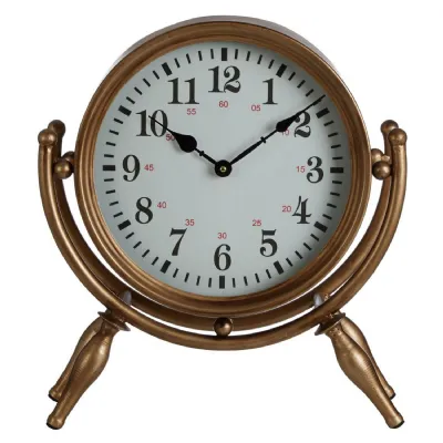 Metal Mantel Clock With Classic White Face