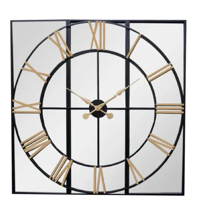 Gold Numeral Black Wall Clock