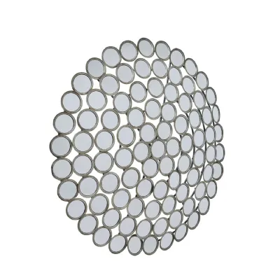 Antiqued Silver Convex Multi Mirror