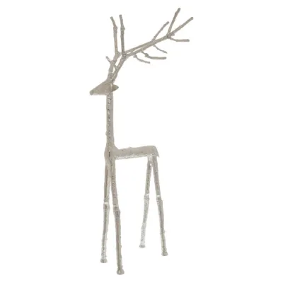 Large Silver Standing Stag Ornament