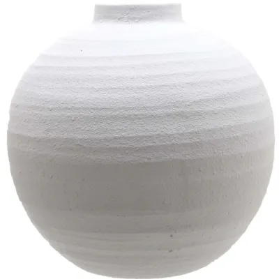 Matt White Textured Ceramic Vase