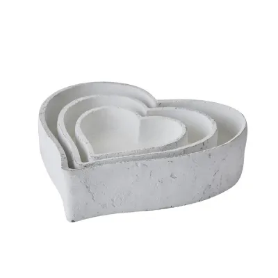Set Of Three Large Matt White Ceramic Dishes
